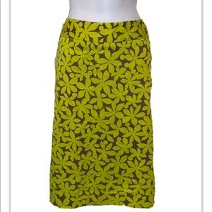 Lane Bryant Gray/Yellow Floral Print Skirt 16